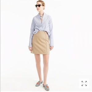 J.Crew Scallop Skirt in Wool-Cotton Gabardine